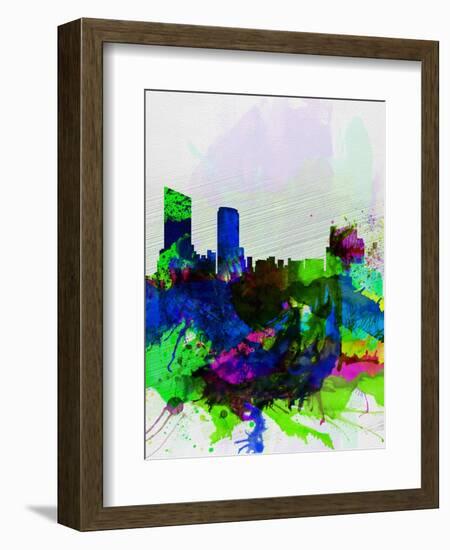 Grand Rapids Watercolor Skyline-NaxArt-Framed Art Print