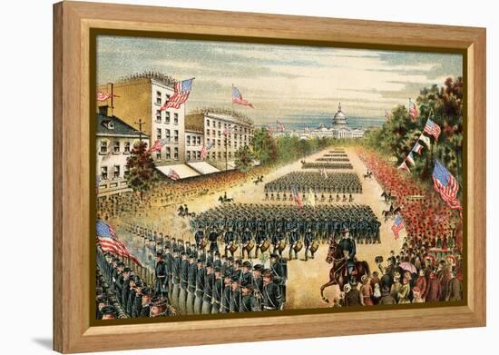 Grand Review of Armies at End of Civil War, Pennsylvania Avenue, Washington D.C., c.1865-null-Framed Premier Image Canvas