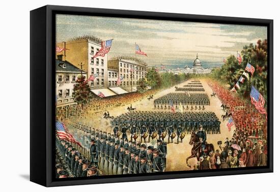 Grand Review of Armies at End of Civil War, Pennsylvania Avenue, Washington D.C., c.1865-null-Framed Premier Image Canvas