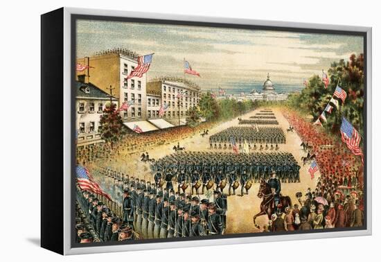 Grand Review of Armies at End of Civil War, Pennsylvania Avenue, Washington D.C., c.1865-null-Framed Premier Image Canvas