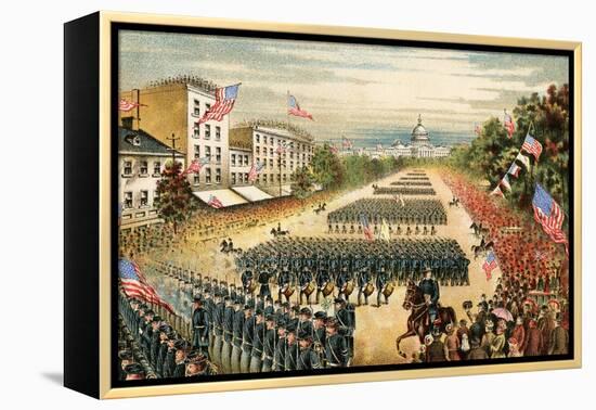 Grand Review of Armies at End of Civil War, Pennsylvania Avenue, Washington D.C., c.1865-null-Framed Premier Image Canvas