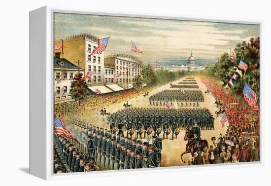 Grand Review of Armies at End of Civil War, Pennsylvania Avenue, Washington D.C., c.1865-null-Framed Premier Image Canvas