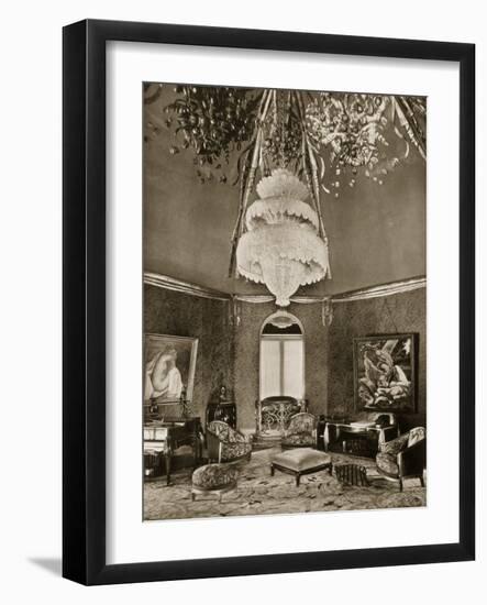 Grand Salon/Drawing Room, Designed by Sue Et Mare, from 'Ensembles Mobiliers Ii', 1925 (B/W Photo)-French Photographer-Framed Giclee Print