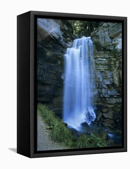 Grand Saut Waterfall, Cascades Du Herisson, Near Clairvaux Les Lacs, Jura, Franche Comte, France, E-Stuart Black-Framed Premier Image Canvas