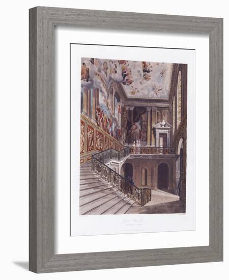 Grand Staircase, Hampton Court-William Henry Pyne-Framed Giclee Print