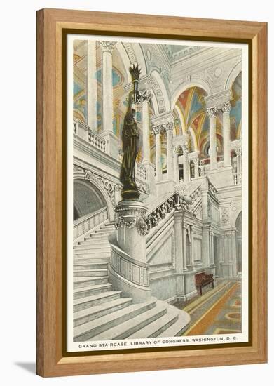 Grand Staircase, Library of Congress, Washington D.C.-null-Framed Stretched Canvas