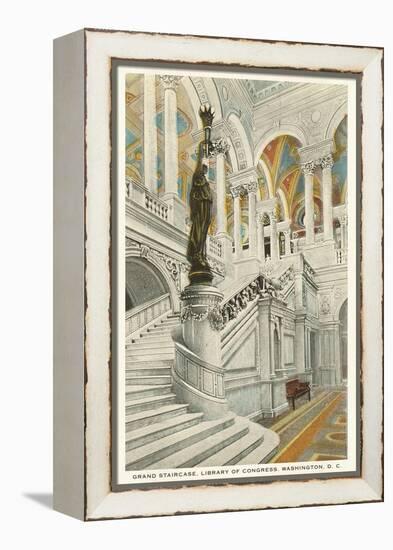 Grand Staircase, Library of Congress, Washington D.C.-null-Framed Stretched Canvas