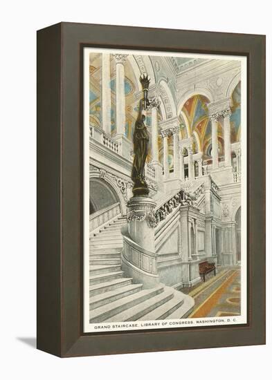 Grand Staircase, Library of Congress, Washington D.C.-null-Framed Stretched Canvas