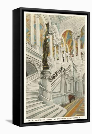 Grand Staircase, Library of Congress, Washington D.C.-null-Framed Stretched Canvas