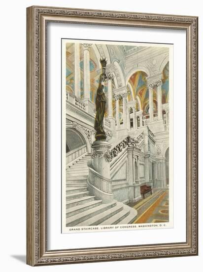 Grand Staircase, Library of Congress, Washington D.C.-null-Framed Art Print