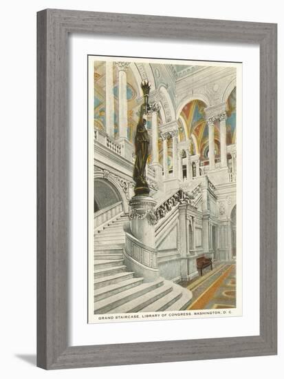 Grand Staircase, Library of Congress, Washington D.C.-null-Framed Art Print