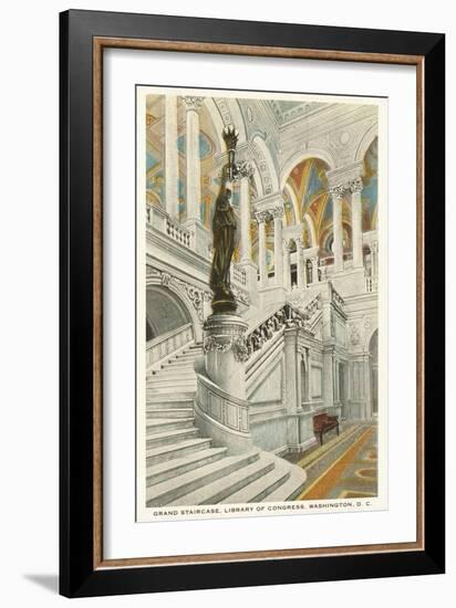 Grand Staircase, Library of Congress, Washington D.C.-null-Framed Art Print