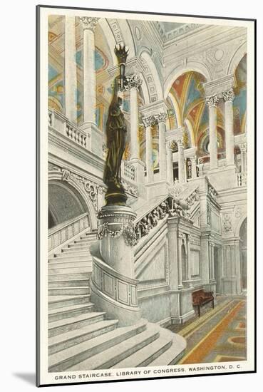 Grand Staircase, Library of Congress, Washington D.C.-null-Mounted Art Print