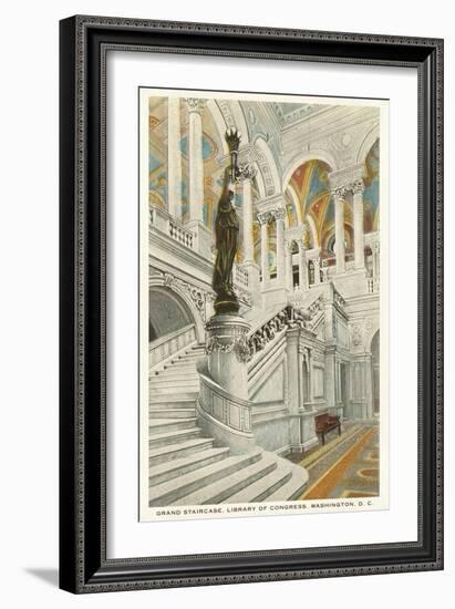 Grand Staircase, Library of Congress, Washington D.C.-null-Framed Art Print