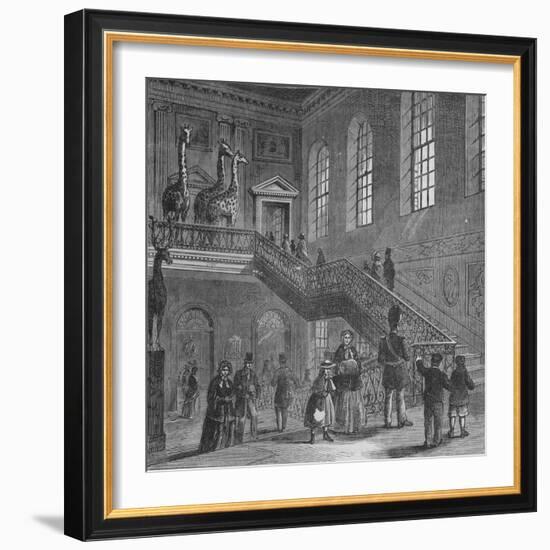 Grand staircase of Montagu House, Bloomsbury, London, c1830 (1878)-Unknown-Framed Giclee Print