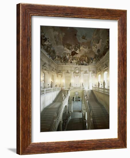 Grand Staircase with Frescoed Vault-Giovanni Battista Tiepolo-Framed Giclee Print