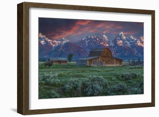 Grand Teton Mormon Barn at Sunrise-Galloimages Online-Framed Photographic Print