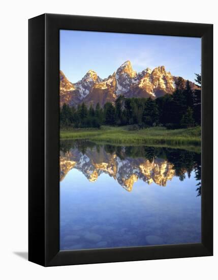 Grand Teton Mountains Reflecting in the Snake River at Sunrise, Grand Teton National Park, Wyoming-Christopher Talbot Frank-Framed Premier Image Canvas