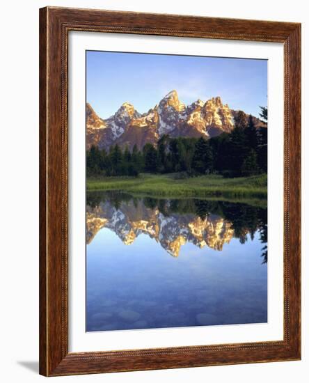 Grand Teton Mountains Reflecting in the Snake River at Sunrise, Grand Teton National Park, Wyoming-Christopher Talbot Frank-Framed Photographic Print