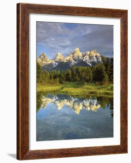 Grand Teton Mountains Reflecting in the Snake River, Grand Teton National Park, Wyoming, USA-Christopher Talbot Frank-Framed Photographic Print