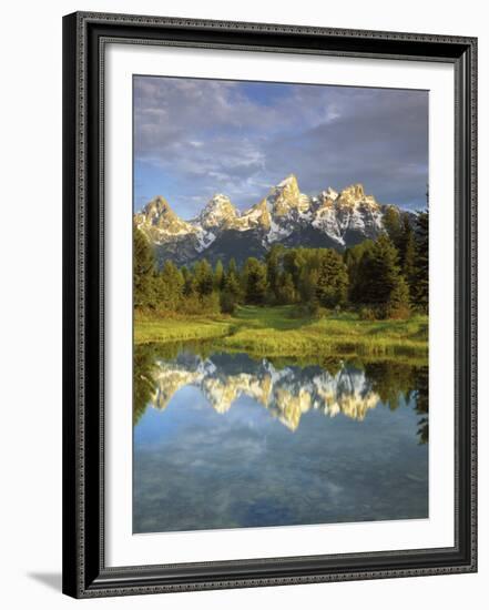 Grand Teton Mountains Reflecting in the Snake River, Grand Teton National Park, Wyoming, USA-Christopher Talbot Frank-Framed Photographic Print