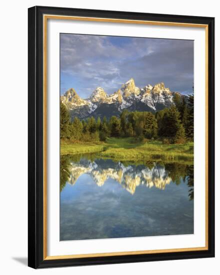 Grand Teton Mountains Reflecting in the Snake River, Grand Teton National Park, Wyoming, USA-Christopher Talbot Frank-Framed Photographic Print