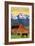 Grand Teton National Park - Barn and Mountains-Lantern Press-Framed Art Print