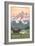 Grand Teton National Park - Moose and Mountains-Lantern Press-Framed Premium Giclee Print