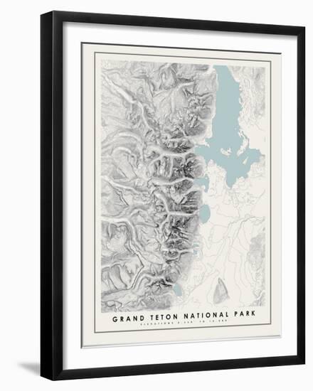 Grand Teton National Park Topographical Print-null-Framed Art Print