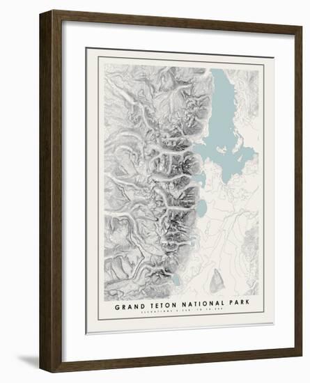 Grand Teton National Park Topographical Print-null-Framed Art Print