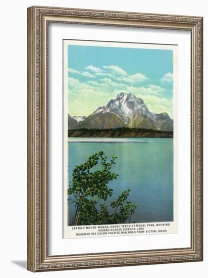 Grand Teton National Park, Wyoming, Jackson Lake View of Stately Mount Moran-Lantern Press-Framed Art Print