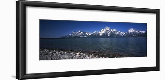 Grand Teton National Park, Wyoming. the Snow-Capped Mountain Range Overlooking a Lake-Barry Herman-Framed Photographic Print