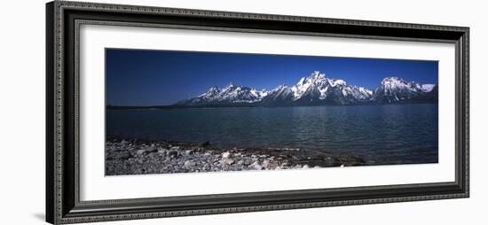 Grand Teton National Park, Wyoming. the Snow-Capped Mountain Range Overlooking a Lake-Barry Herman-Framed Photographic Print