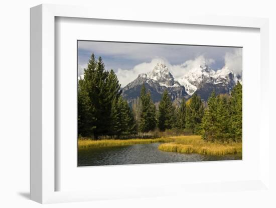 Grand Tetons, from Schwabachers Landing, Grand Teton National Park, Wyoming, USA-Michel Hersen-Framed Photographic Print