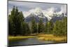 Grand Tetons, from Schwabachers Landing, Grand Teton National Park, Wyoming, USA-Michel Hersen-Mounted Photographic Print