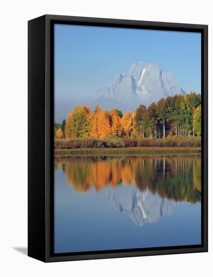 Grand Tetons in Autumn from the Oxbow, Grand Teton National Park, Wyoming, USA-Michel Hersen-Framed Premier Image Canvas