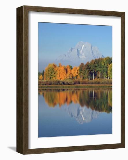 Grand Tetons in Autumn from the Oxbow, Grand Teton National Park, Wyoming, USA-Michel Hersen-Framed Photographic Print