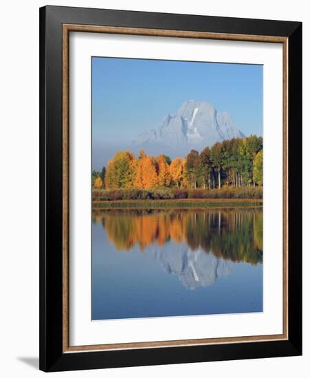 Grand Tetons in Autumn from the Oxbow, Grand Teton National Park, Wyoming, USA-Michel Hersen-Framed Photographic Print