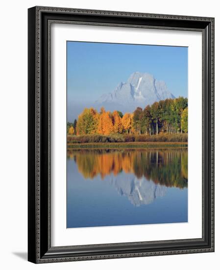 Grand Tetons in Autumn from the Oxbow, Grand Teton National Park, Wyoming, USA-Michel Hersen-Framed Photographic Print