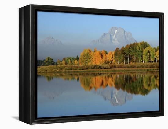 Grand Tetons in Autumn from the Oxbow, Grand Teton National Park, Wyoming, USA-Michel Hersen-Framed Premier Image Canvas