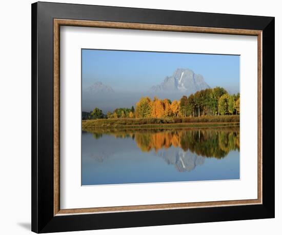 Grand Tetons in Autumn from the Oxbow, Grand Teton National Park, Wyoming, USA-Michel Hersen-Framed Photographic Print