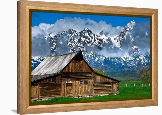 Grand Tetons, Wyoming: an Old Barn Located in the Historic District of Jackson Hole-Brad Beck-Framed Premier Image Canvas