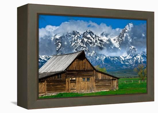Grand Tetons, Wyoming: an Old Barn Located in the Historic District of Jackson Hole-Brad Beck-Framed Premier Image Canvas