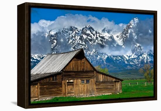 Grand Tetons, Wyoming: an Old Barn Located in the Historic District of Jackson Hole-Brad Beck-Framed Premier Image Canvas