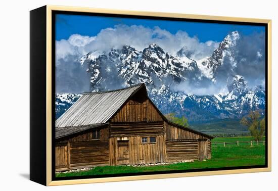 Grand Tetons, Wyoming: an Old Barn Located in the Historic District of Jackson Hole-Brad Beck-Framed Premier Image Canvas