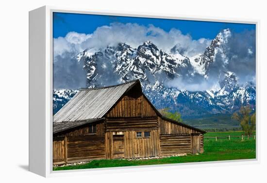 Grand Tetons, Wyoming: an Old Barn Located in the Historic District of Jackson Hole-Brad Beck-Framed Premier Image Canvas