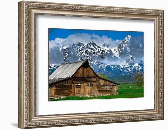 Grand Tetons, Wyoming: an Old Barn Located in the Historic District of Jackson Hole-Brad Beck-Framed Photographic Print