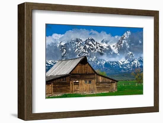 Grand Tetons, Wyoming: an Old Barn Located in the Historic District of Jackson Hole-Brad Beck-Framed Photographic Print