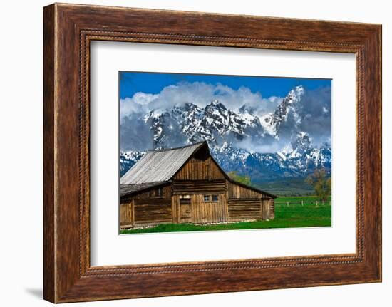 Grand Tetons, Wyoming: an Old Barn Located in the Historic District of Jackson Hole-Brad Beck-Framed Photographic Print