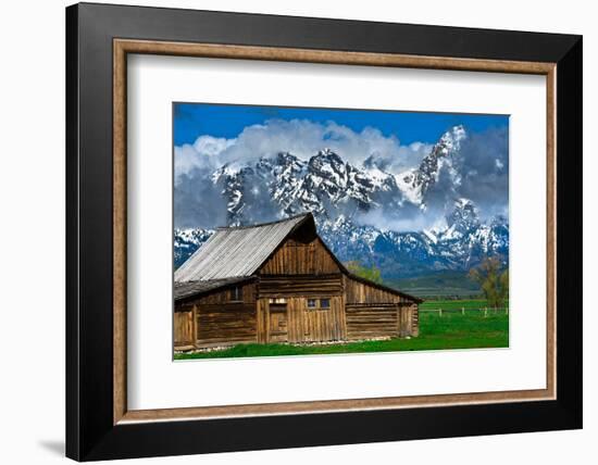 Grand Tetons, Wyoming: an Old Barn Located in the Historic District of Jackson Hole-Brad Beck-Framed Photographic Print